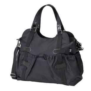 oioi black elastic pocket tote nappy bag 1